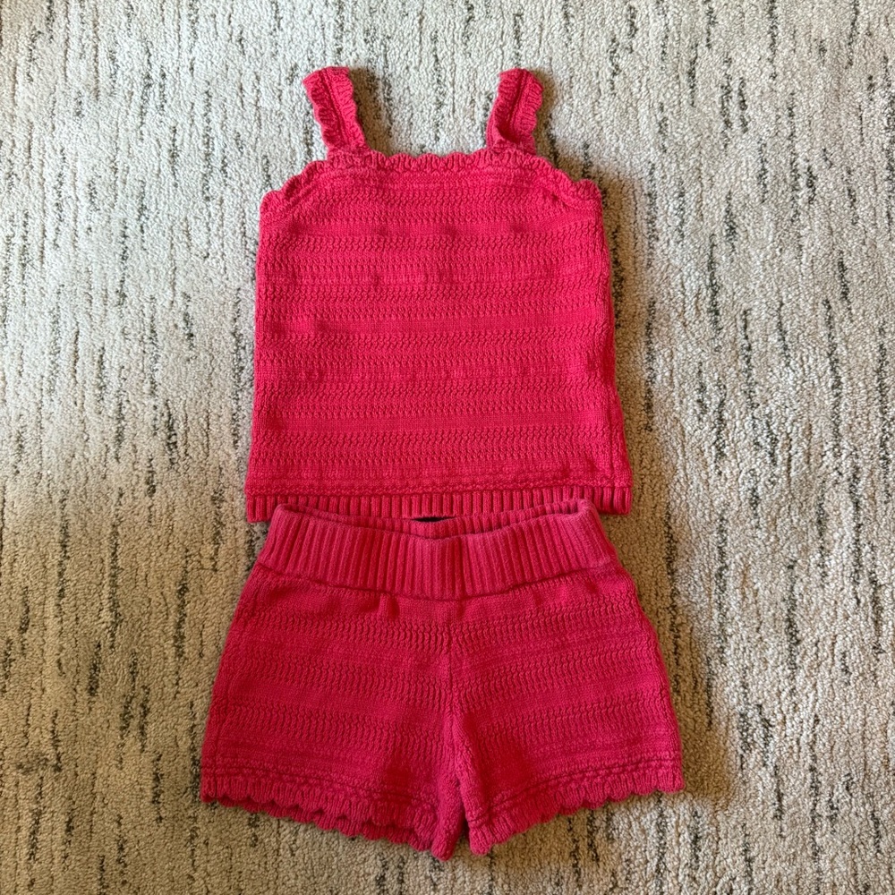Abercrombie Kids Red Knit Shorts Set